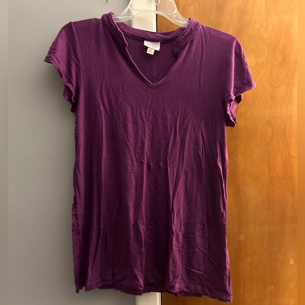 2/$8 bundle- Layla Mandarin Split Collar Top - small